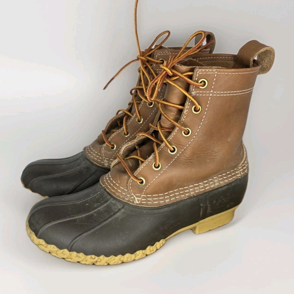 L.L. Bean Bean Boots Women's 8 Waterproof Leather Rubber‎ Duck Boots 6 Eyelet